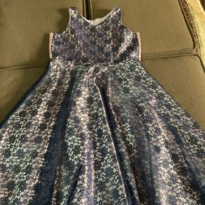Purple and navy blue dress